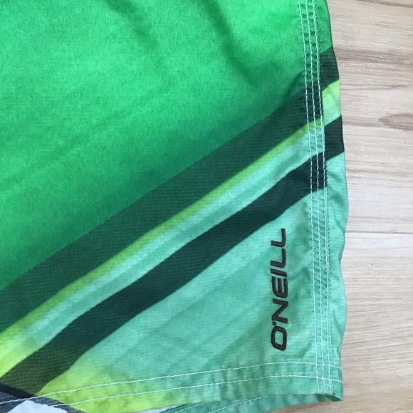 O’Neill Green Plaid Swim Board Shorts Size 33 - Picture 5 of 8